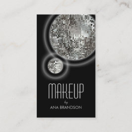 揺らめく銀製の球の黒のダマスク織の美しいカード 名刺