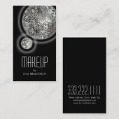 揺らめく銀製の球の黒のダマスク織の美しいカード 名刺 (正面/裏面)