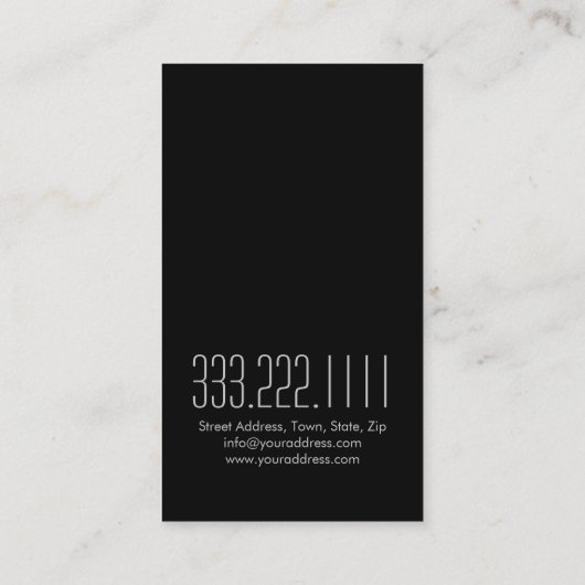 揺らめく銀製の球の黒のダマスク織の美しいカード 名刺 (裏面)