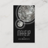 揺らめく銀製の球の黒のダマスク織の美しいカード 名刺 (正面)