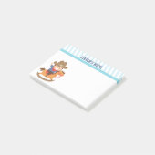 揺り木馬のかわいく幸せで小さいカウボーイ ポストイット (アングル)