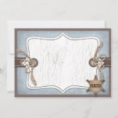 揺り木馬のカウボーイは青い感謝していしています サンキューカード (裏面)