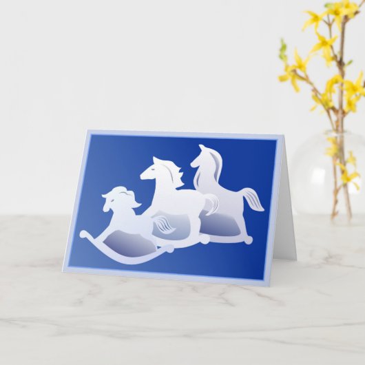 揺り木馬のトリオ カード (黄色い花)