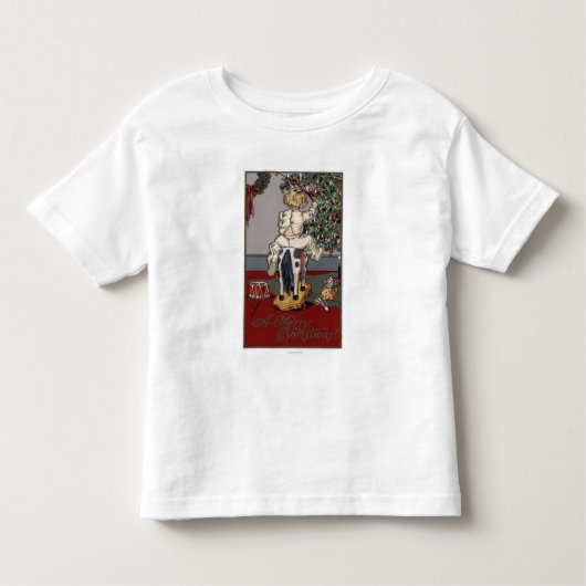 揺り木馬のメリーなChristmasKid トドラーTシャツ (正面)