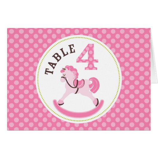 揺り木馬の女の子のテーブルカード4 (正面横)