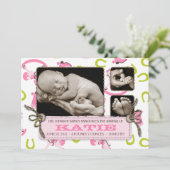 揺り木馬の女の子の発表カード2 案内状 (スタンド正面)