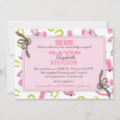 揺り木馬の女の子の発表カード2 案内状 (裏面)