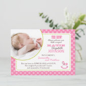 揺り木馬の女の子の発表カード 案内状 (スタンド正面)