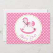 揺り木馬の女の子の発表カード 案内状 (裏面)