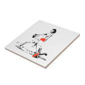 揺り木馬の女の子! タイル (側面)