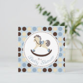 揺り木馬の男の子の招待状の正方形 招待状 (スタンド正面)