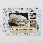 揺り木馬の男の子の発表カード2 案内状 (正面/裏面)