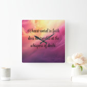 揺るぎない信仰 スクエア壁時計 (ホーム)