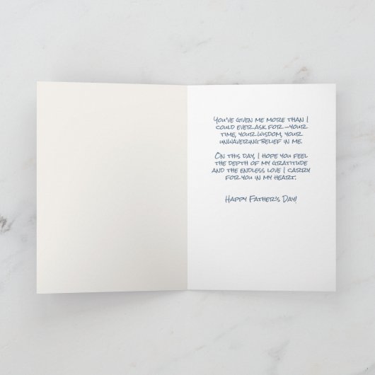 揺るぎない信念と愛の父の日のカード カード (内部)
