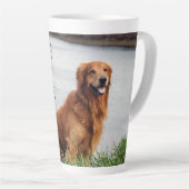 揺るぎない信感動的念 カフェラテマグ (右アングル)