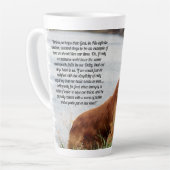 揺るぎない信感動的念 カフェラテマグ (左アングル)