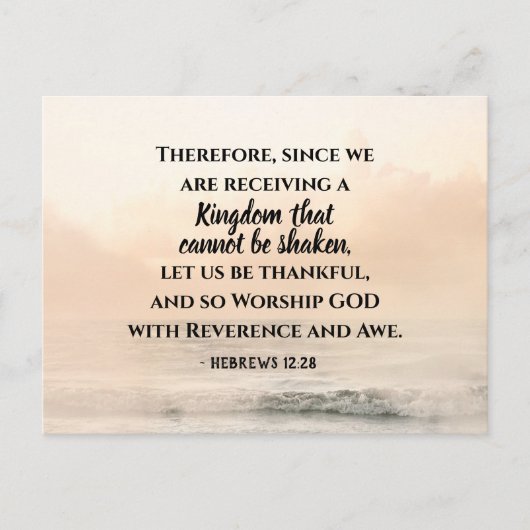 揺るぎない王国 ヘブライ人への手紙12:28 ポストカード (正面)