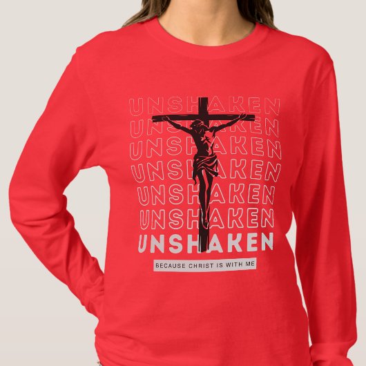 揺るぎない - 信仰者向けの聖書の言葉 赤 Tシャツ