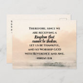 揺るぐことのない王国 ヘブライ人への手紙 12:28 ポストカード (正面/裏面)