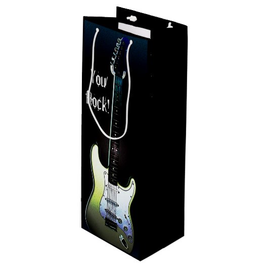 揺れます! 、エレキギターのワインのギフトバッグ ワインギフトバッグ (正面アングル)