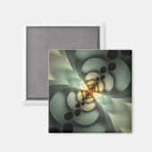 揺れるグリーン抽象デザイン マグネット (正面/裏面)