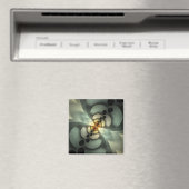 揺れるグリーン抽象デザイン マグネット (インサイチュ (食洗機))