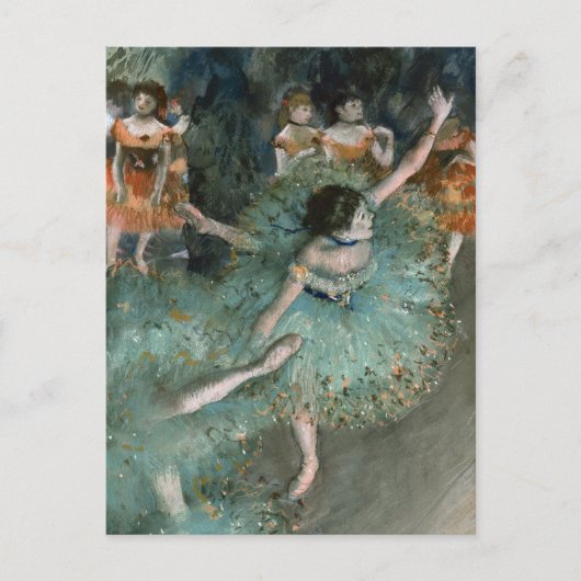 揺れるダンサー、緑のダンサー | Edgar Degas ポストカード (正面)