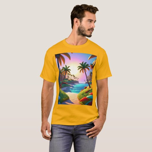 揺れるヤシの木 Tシャツ (正面フル)