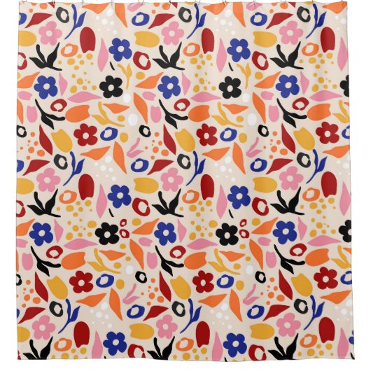 揺れる花びら シャワーカーテン (正面)