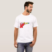 揺れる連続したウサギ Tシャツ (正面フル)