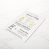 揺れガラガラと赤転がちゃんシャワー 箔招待状 (回転した状態)