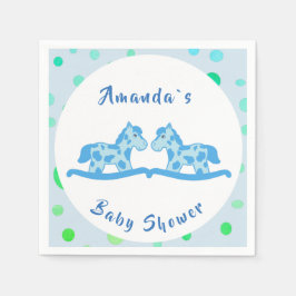 揺れ馬双子ベビーシャワーパーティー スタンダードカクテルナプキン