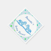 揺れ馬双子ベビーシャワーパーティー スタンダードカクテルナプキン (角)