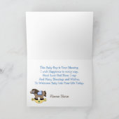 揺れ馬男の赤ちゃんグリーティングカード カード (内部)