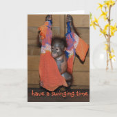 揺動おもしろい誕生日 カード (黄色い花)