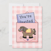 揺動馬ベビーガールシャワー招待状 招待状 (正面)