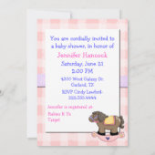 揺動馬ベビーガールシャワー招待状 招待状 (裏面)