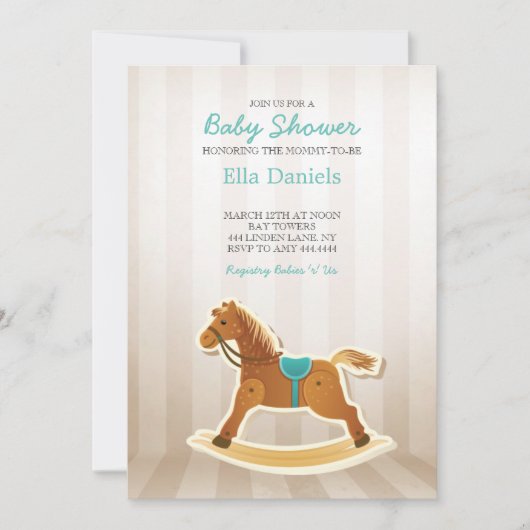 揺動馬ベビーシャワーボーイ招待状 招待状 (正面)