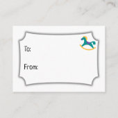 揺動馬付きベビシャワーギフトカードを表示する エンクロージャーカード (裏面)