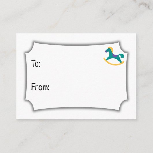 揺動馬付きベビシャワーギフトカードを表示する エンクロージャーカード (裏面)