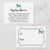 揺動馬付きベビシャワーギフトカードを表示する エンクロージャーカード (正面/裏面)