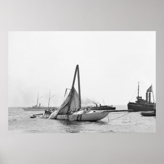 損傷したレーシングヨット， 1899 ポスター (正面)