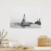 損傷したレーシングヨット， 1899 ポスター (キッチン)