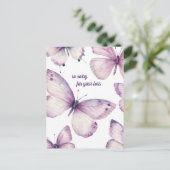 損失のために申し訳なく美しい紫色の蝶 ポストカード (スタンド正面)