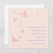 損失のベビー乳児ガールピンク蝶悔やみや弔慰 ノートカード (正面/裏面)