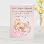 損失の最初の記念日誕生娘バタフライ カード (黄色い花)