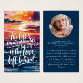 損失は計り知れない日没記念祈りの言葉カード (正面&裏面)