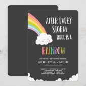 損失ニュートラルな赤ちゃんシャワー後の虹 招待状 (正面/裏面)