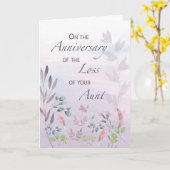 損失水の色の花模様の叔母 カード (黄色い花)