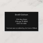 損害賠償解決係員の保険の販売の名刺 名刺 (裏面)